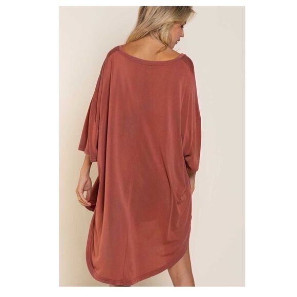 𝅺high Low Tunic In Brick - Picture 6 of 10